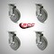 Service Caster 6 Inch SS Gray Polyurethane Swivel Top Plate Caster Set with Brake SCC SCC-SS20S614-PPUB-TLB-4 - alternate 1